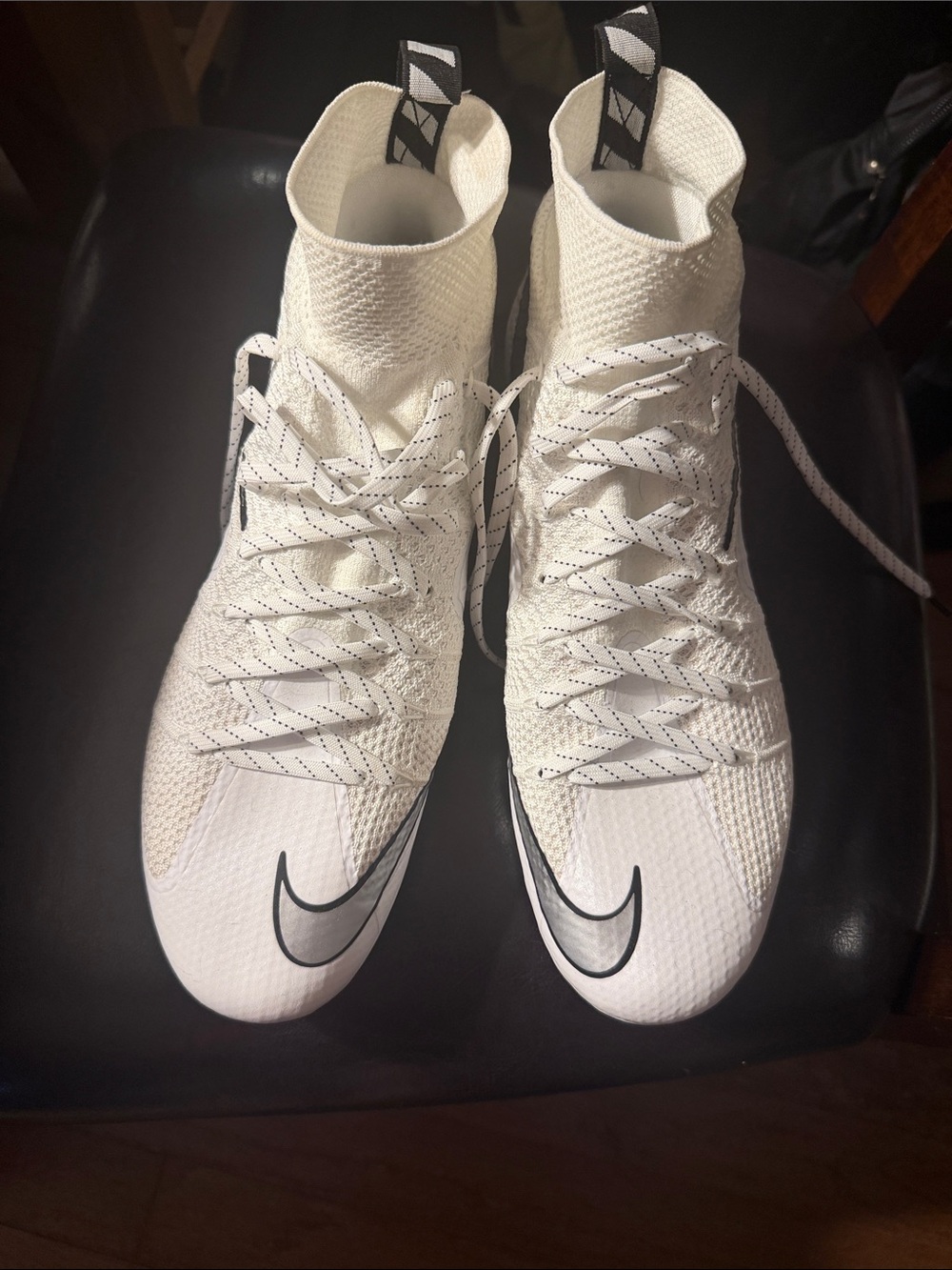 Nike Vapor Edge Men’s White and Black 360 “Untouchable” Football Cleats - 11.5